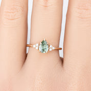 Teresa Ring, 0.88ct Light Green Montana Sapphire