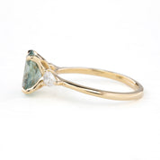 Claire Ring, 2.23ct Light Blue Green Madagascar Sapphire, oval shape gemstone