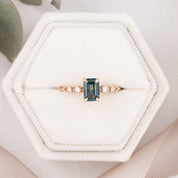 【一点物】エステルリュクスリング ・0.75ct・加熱モンタナ産ブルーサファイア・K14RG