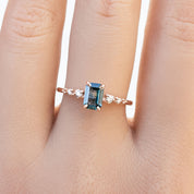 【一点物】エステルリュクスリング ・0.75ct・加熱モンタナ産ブルーサファイア・K14RG