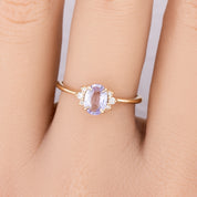 Lena Ring, 0.84ct Lavender Purple Madagascar Sapphire, oval shape gemstone