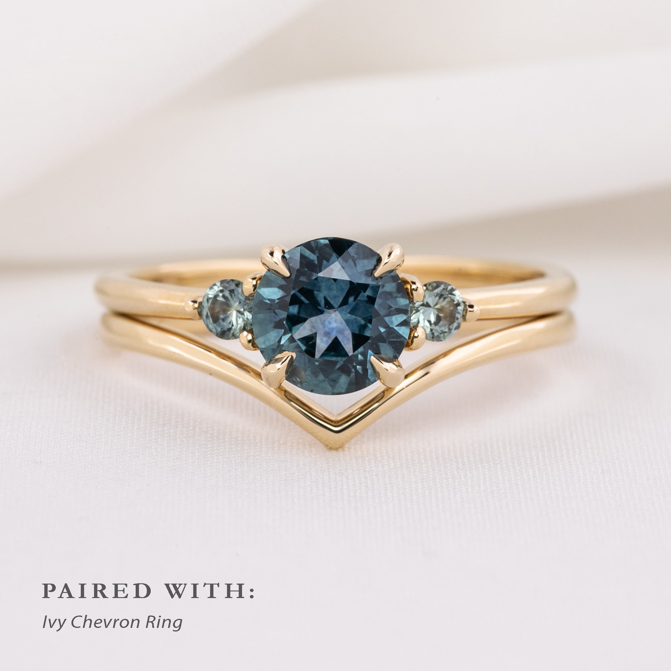 【一点物】エミリーグランドリング ・1.18ct・加熱モンタナ産ティールブルーサファイア・K14YG