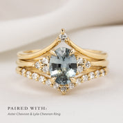 【一点物】テレサリング ・1.30ct・加熱モンタナ産アクアブルーサファイア・K14YG