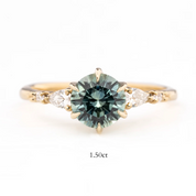 Estel Fleur Petal Ring 1.50ct Aqua Blue Montana Sapphire, 14k Yellow Gold (One of a kind)