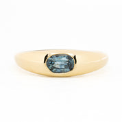 Dome Ring, 0.60ct Montana Sapphire, oval shape gemstone