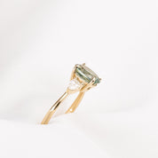 Olivia Grand Ring, 2.12ct Light Blue Green Madagascar Sapphire