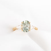 【一点物】オリヴィアリング ・2.20ct・加熱モンタナ産ブルーグリーンイエローサファイア・K14YG