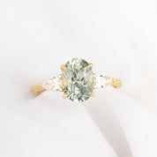 【一点物】オリヴィアリング ・2.20ct・加熱モンタナ産ブルーグリーンイエローサファイア・K14YG