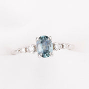 Estel Fleur Ring, 0.81ct Montana Sapphire, oval shape gemstone