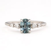 Estel Fleur Ring, 0.81ct Montana Sapphire, oval shape gemstone