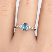 Estel Fleur Ring, 0.81ct Montana Sapphire, oval shape gemstone