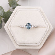 Estel Fleur Ring, 0.81ct Montana Sapphire, oval shape gemstone