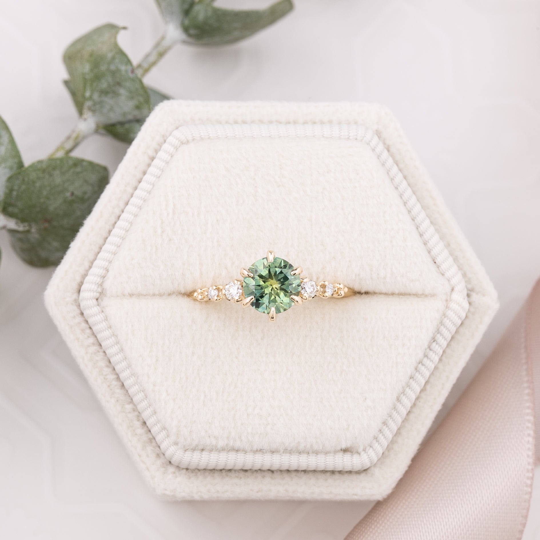 Estel Fleur Ring, 1.10ct Montana Sapphire