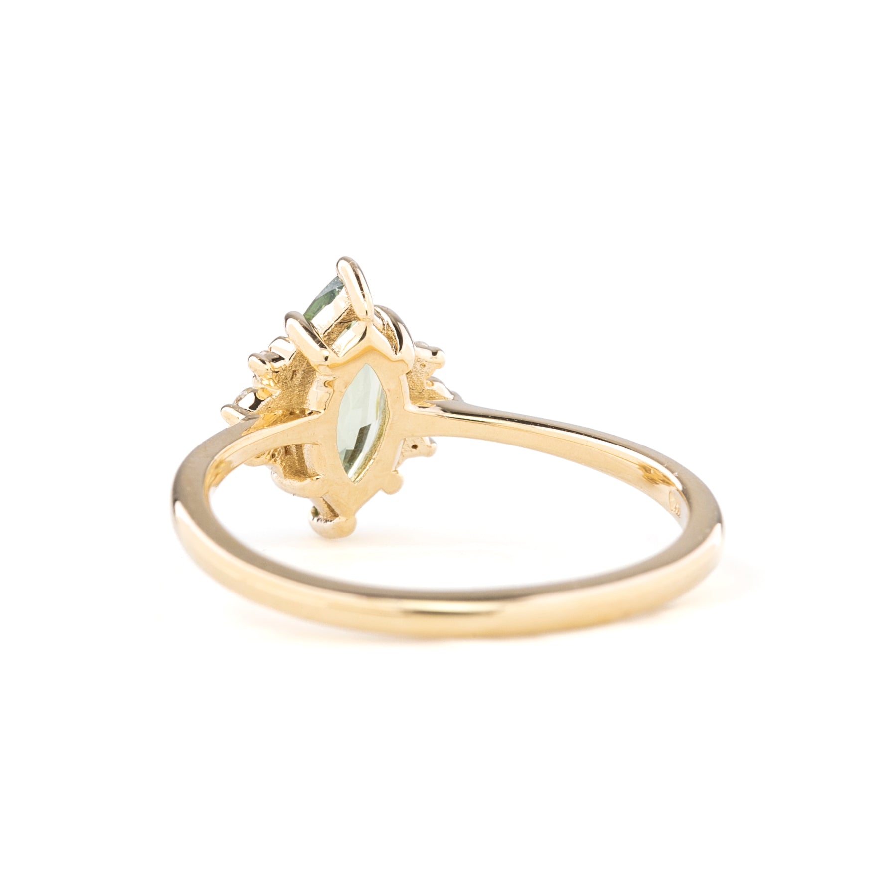 Lena Ring Light Green Madagascar Sapphire, 14k Yellow Gold