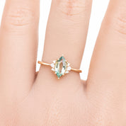 Lena Ring Light Green Madagascar Sapphire, 14k Yellow Gold