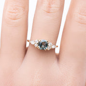 Remi Ring, 0.79ct Light Blue Green Montana Sapphire