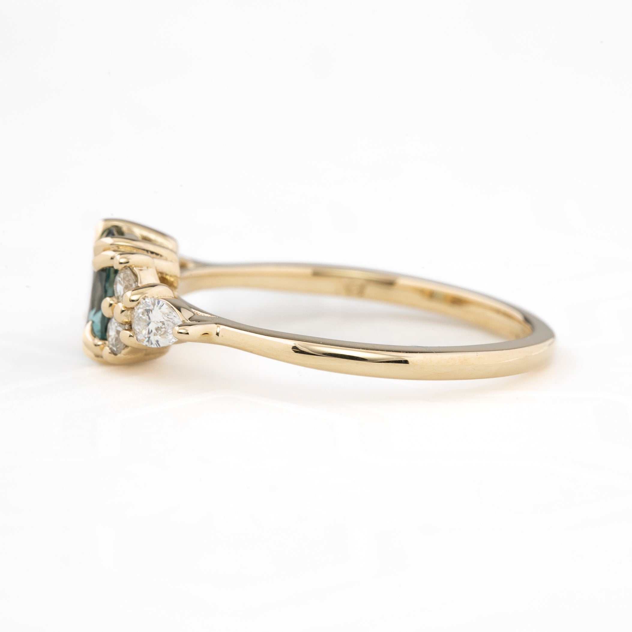 Remi Ring, 0.79ct Light Blue Green Montana Sapphire