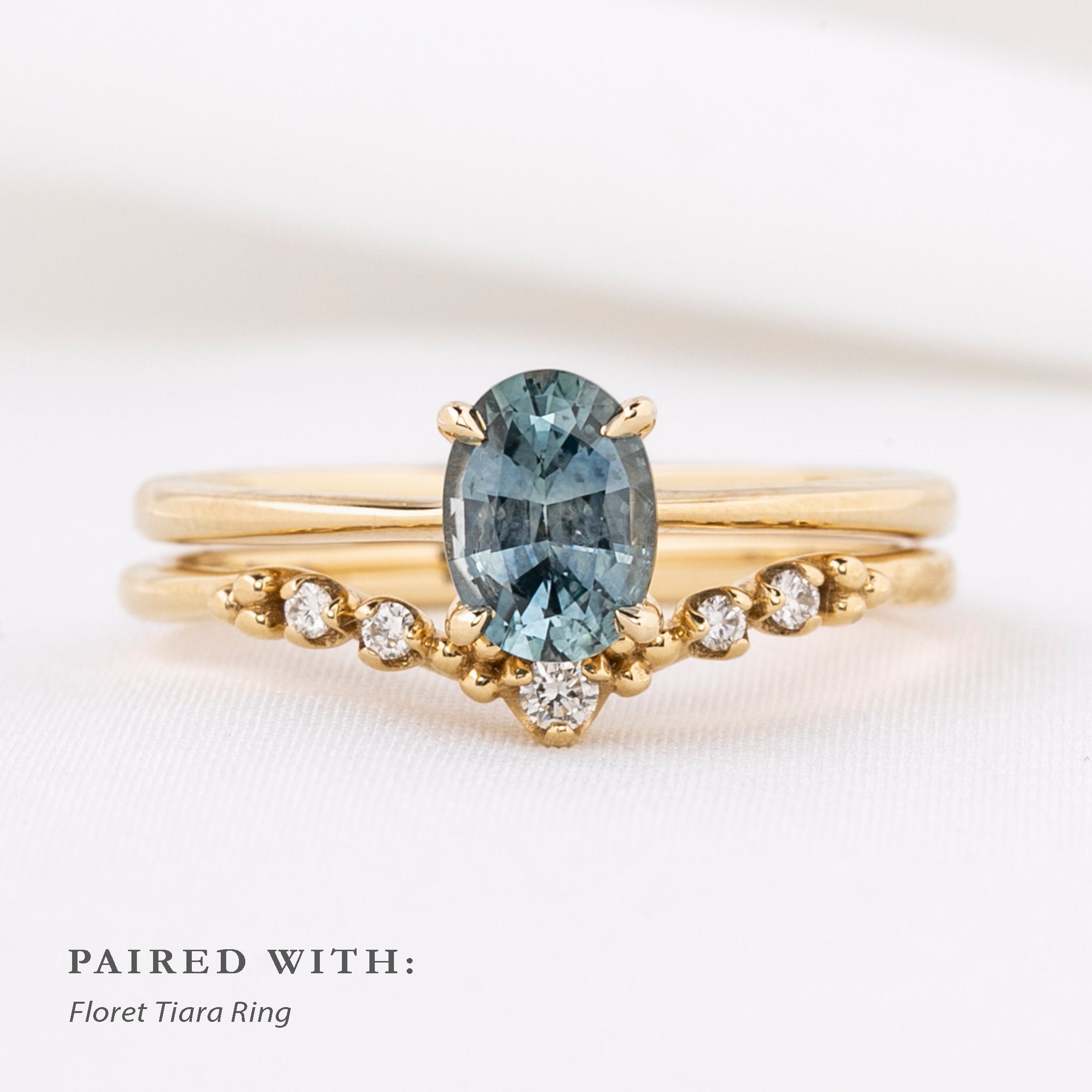 Nina Ring, 0.90ct Montana Sapphire, oval shape gemstone