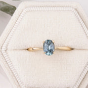 Nina Ring, 0.90ct Montana Sapphire, oval shape gemstone