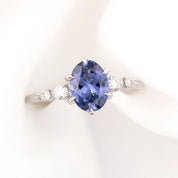 Estel Fleur Ring, 1.56ct Umba Sapphire, oval shape gemstone