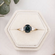 Olivia Grand Ring 3.60ct Deep Teal Blue Sapphire