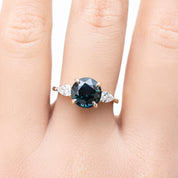 Olivia Grand Ring 3.60ct Deep Teal Blue Sapphire