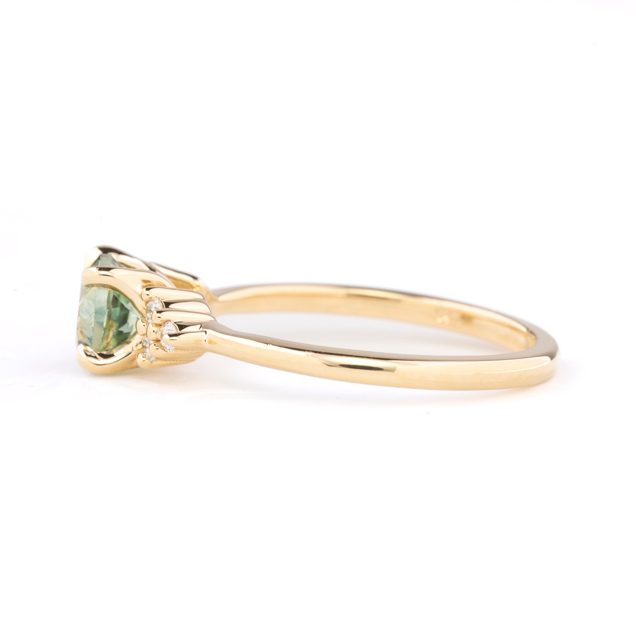 Teresa Ring, 1.17ct Green Yellow Montana Sapphire