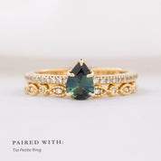 Maria Ring, 0.63ct Blue Green Madagascar Sapphire