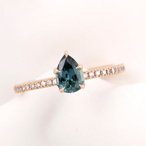 Maria Ring, Teal Blue Sapphire