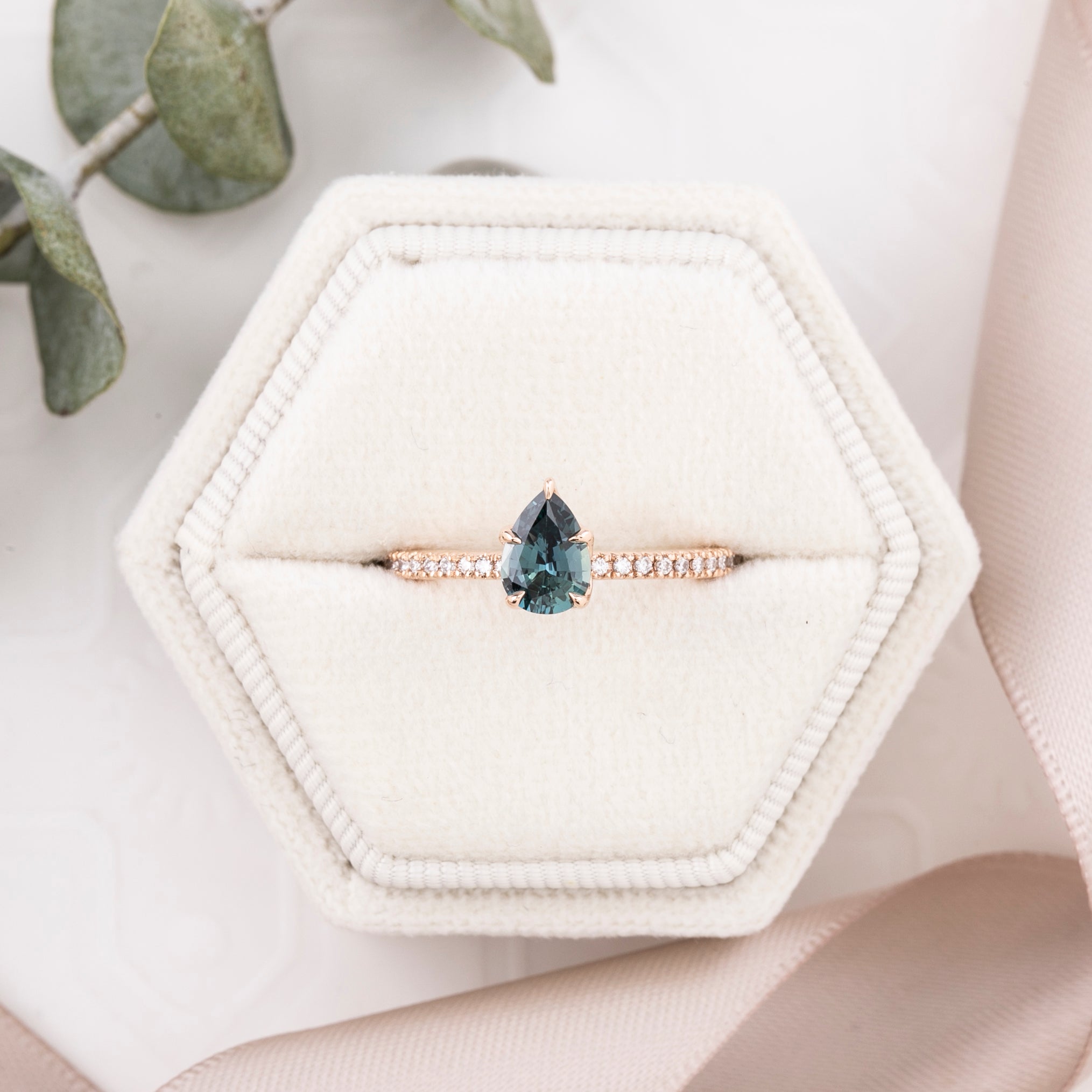 Maria Ring, Teal Blue Sapphire