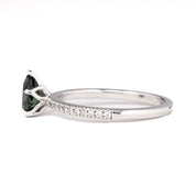 Maria Ring, 0.81ct Teal Blue Madagascar Sapphire