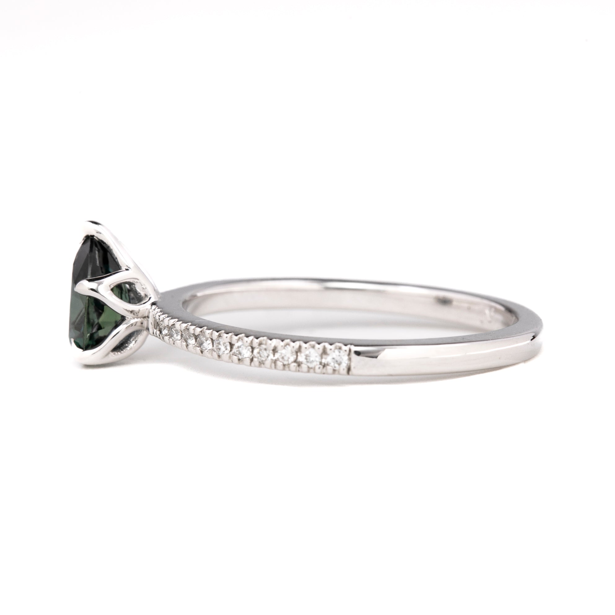 Maria Ring, 0.81ct Teal Blue Madagascar Sapphire
