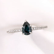 Maria Ring, 0.81ct Teal Blue Madagascar Sapphire
