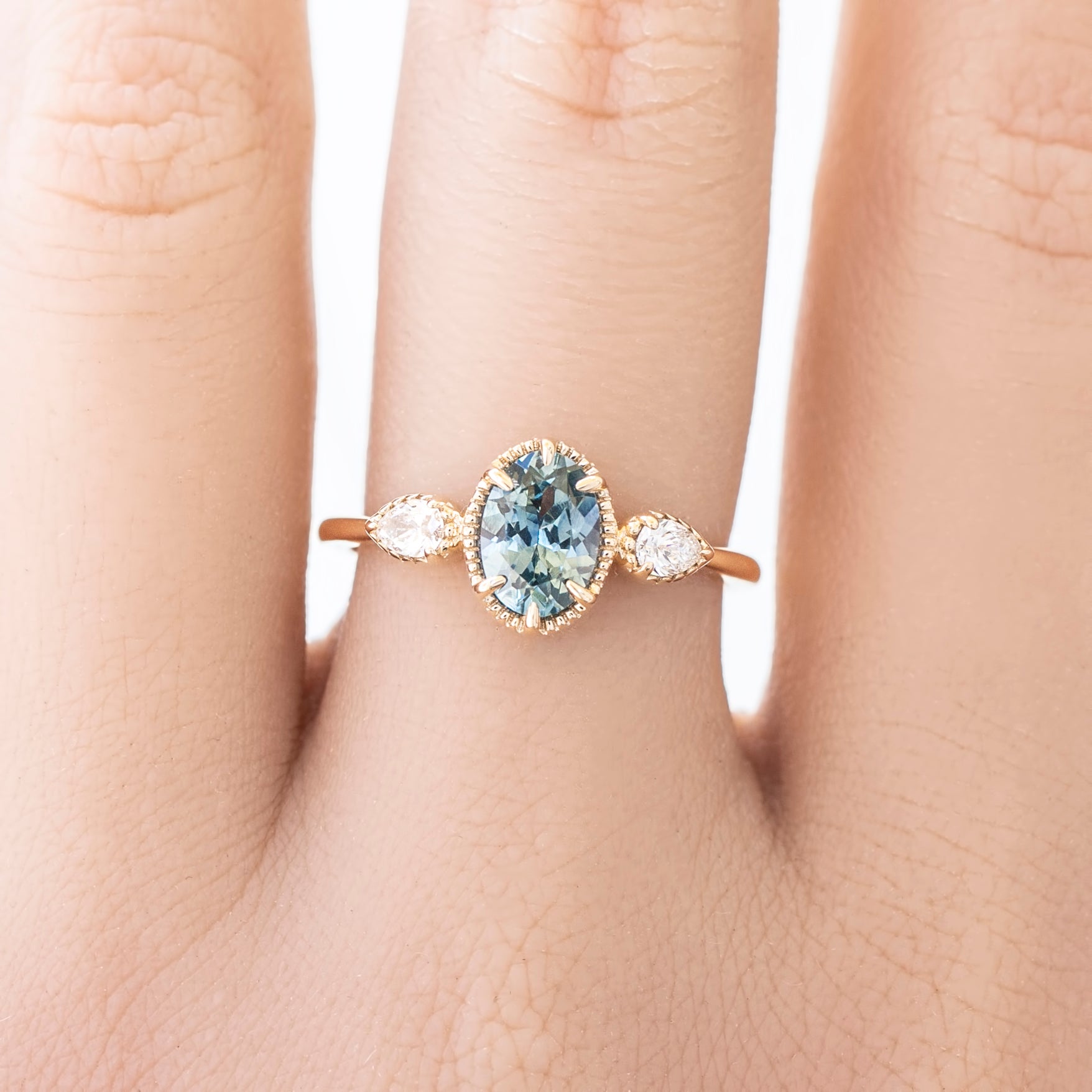 Diana Ring, 1.07ct Montana Sapphire, oval shape gemstone