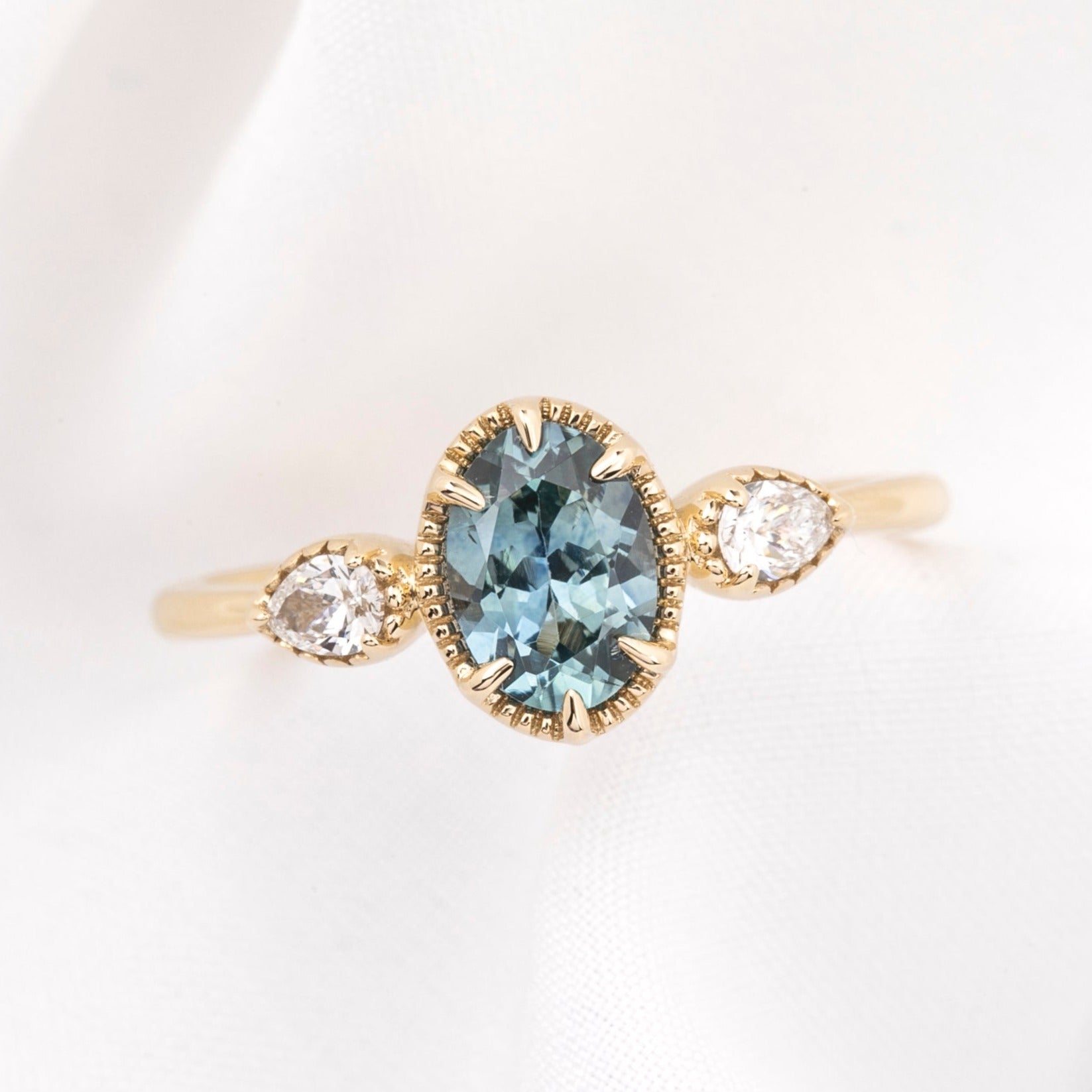 Diana Ring, 1.07ct Montana Sapphire, oval shape gemstone