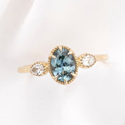 Diana Ring, 1.07ct Montana Sapphire, oval shape gemstone