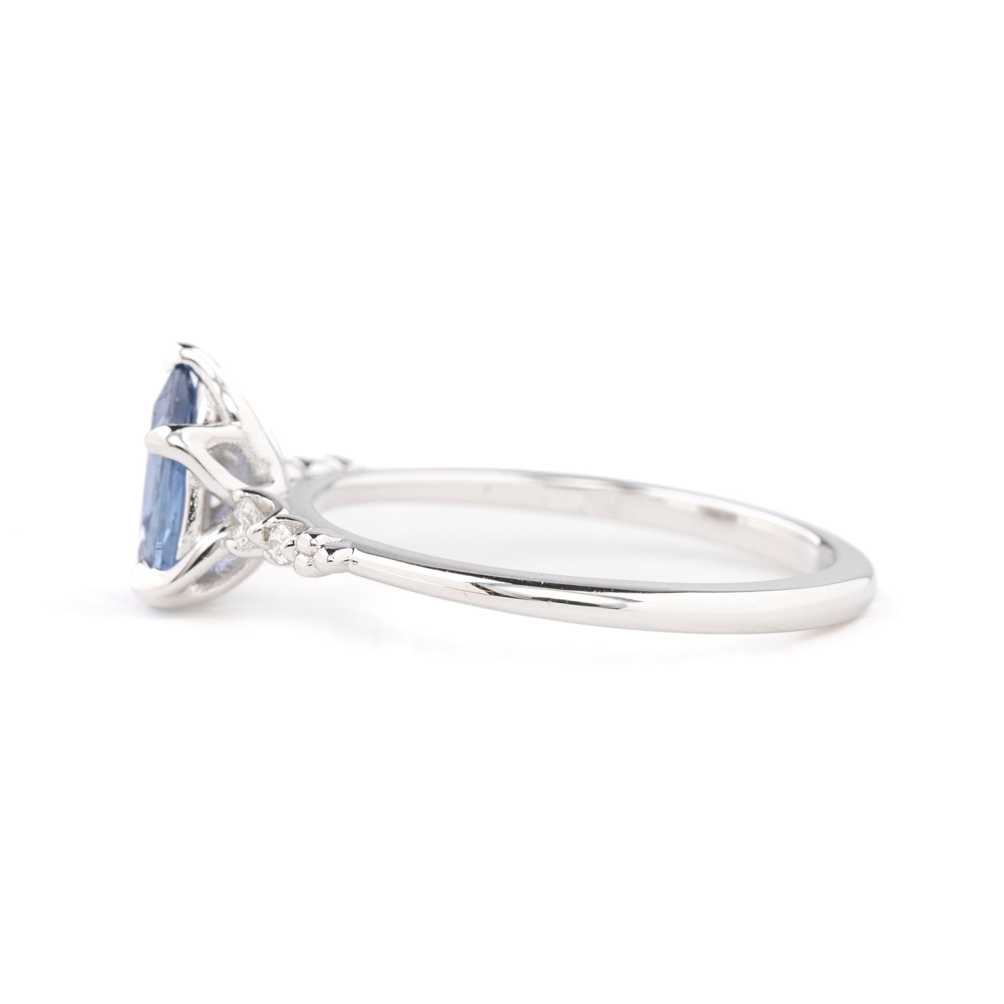 Estel Fleur Ring, 0.81ct Light Blue Srilanka Sapphire