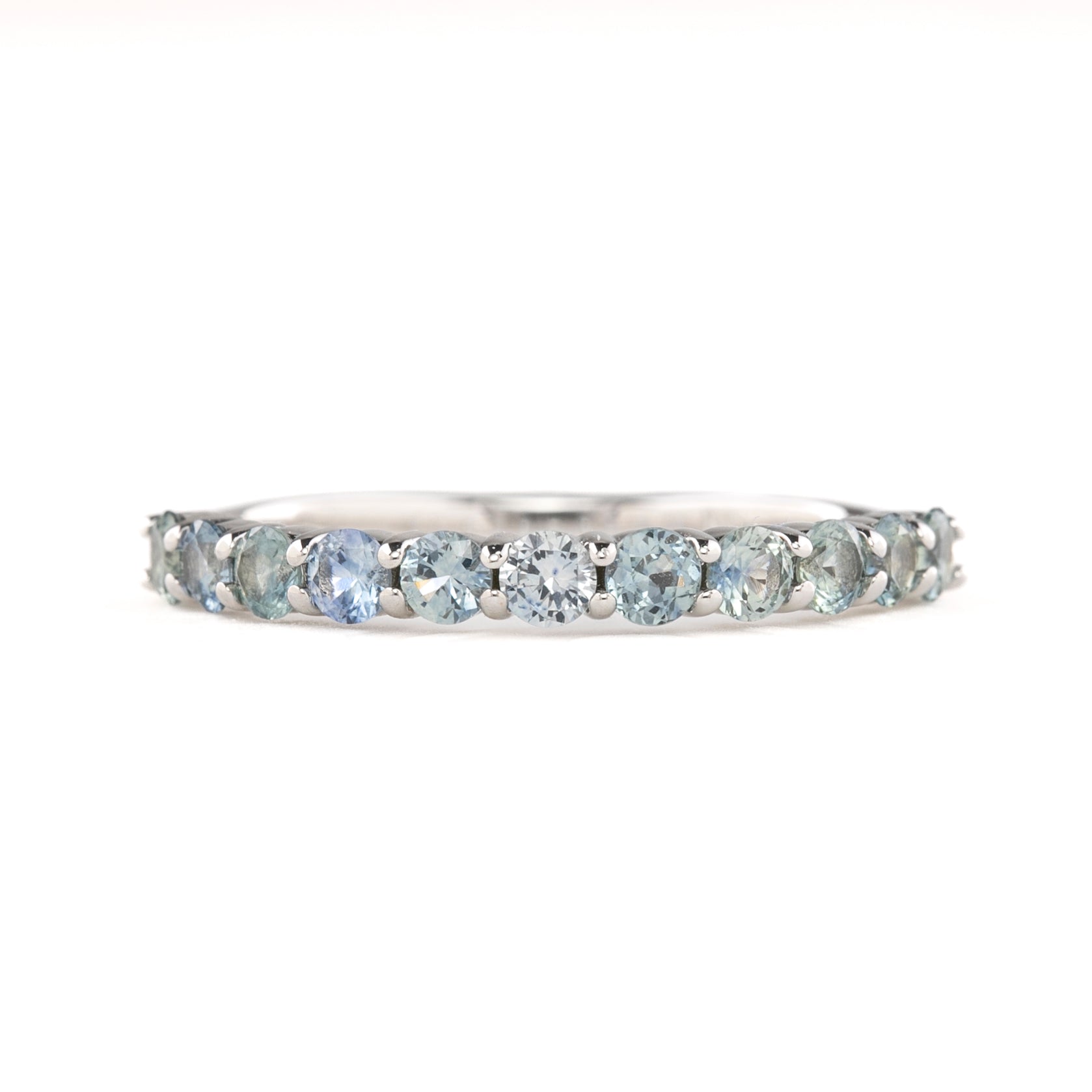 Lydia Montana Sapphire Band 2.5mm-0.80ctw, 14k White gold