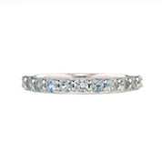 Lydia Montana Sapphire Band 2.5mm-0.80ctw, 14k White gold