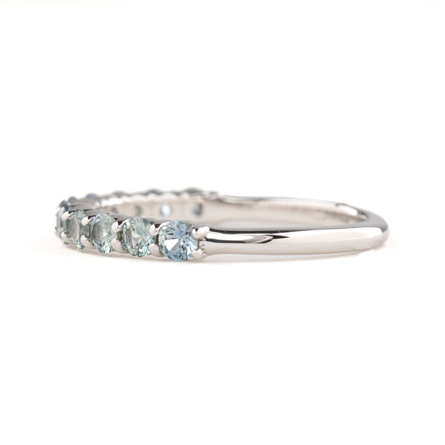 Lydia Montana Sapphire Band 2.5mm-0.80ctw, 14k White gold
