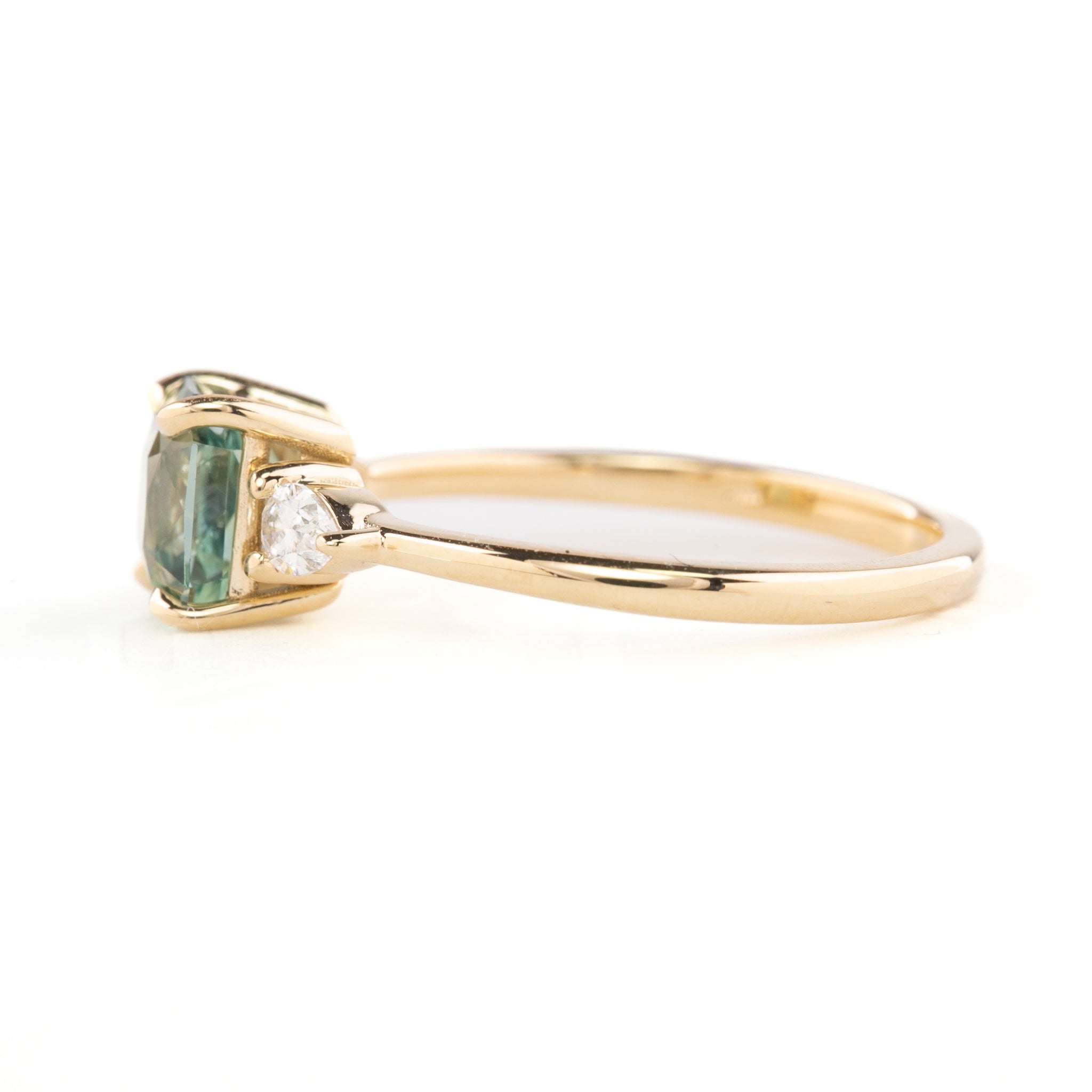 Olivia Ring, 1.79ct Light Green Srilanka Sapphire