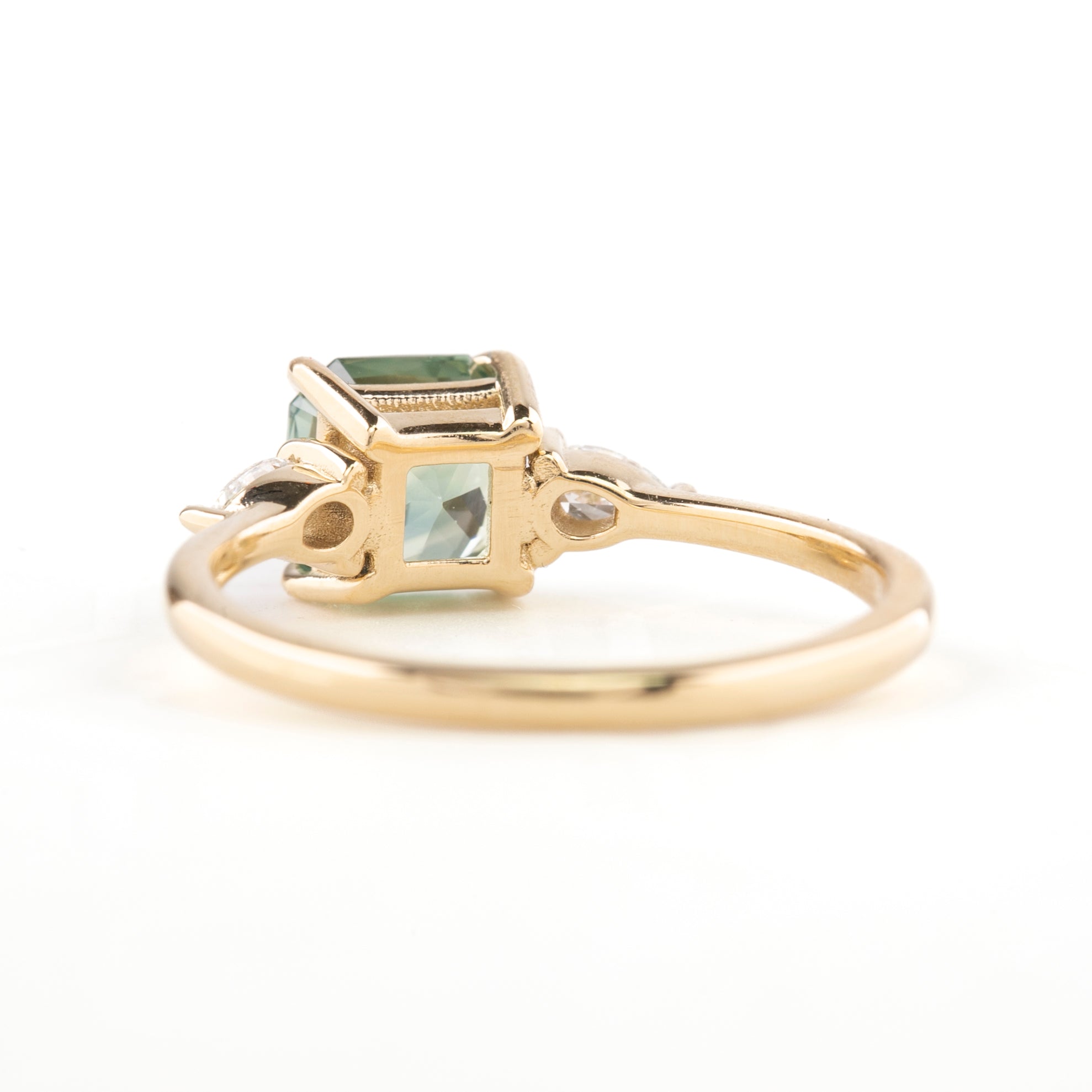 Olivia Ring, 1.79ct Light Green Srilanka Sapphire
