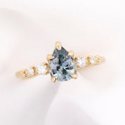 Estel Fleur Ring 1.17ct Light Blue Madagascar Sapphire, 14k Yellow Gold (One of a kind)