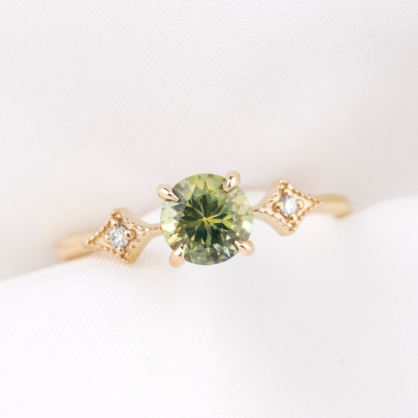 Charlene Ring, 1.11ct Montana Sapphire