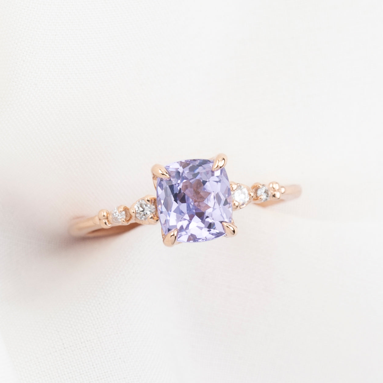 Estel Fleur Ring 1.62ct Lavender Purple Spinel, 14k Rose Gold (One of a kind)