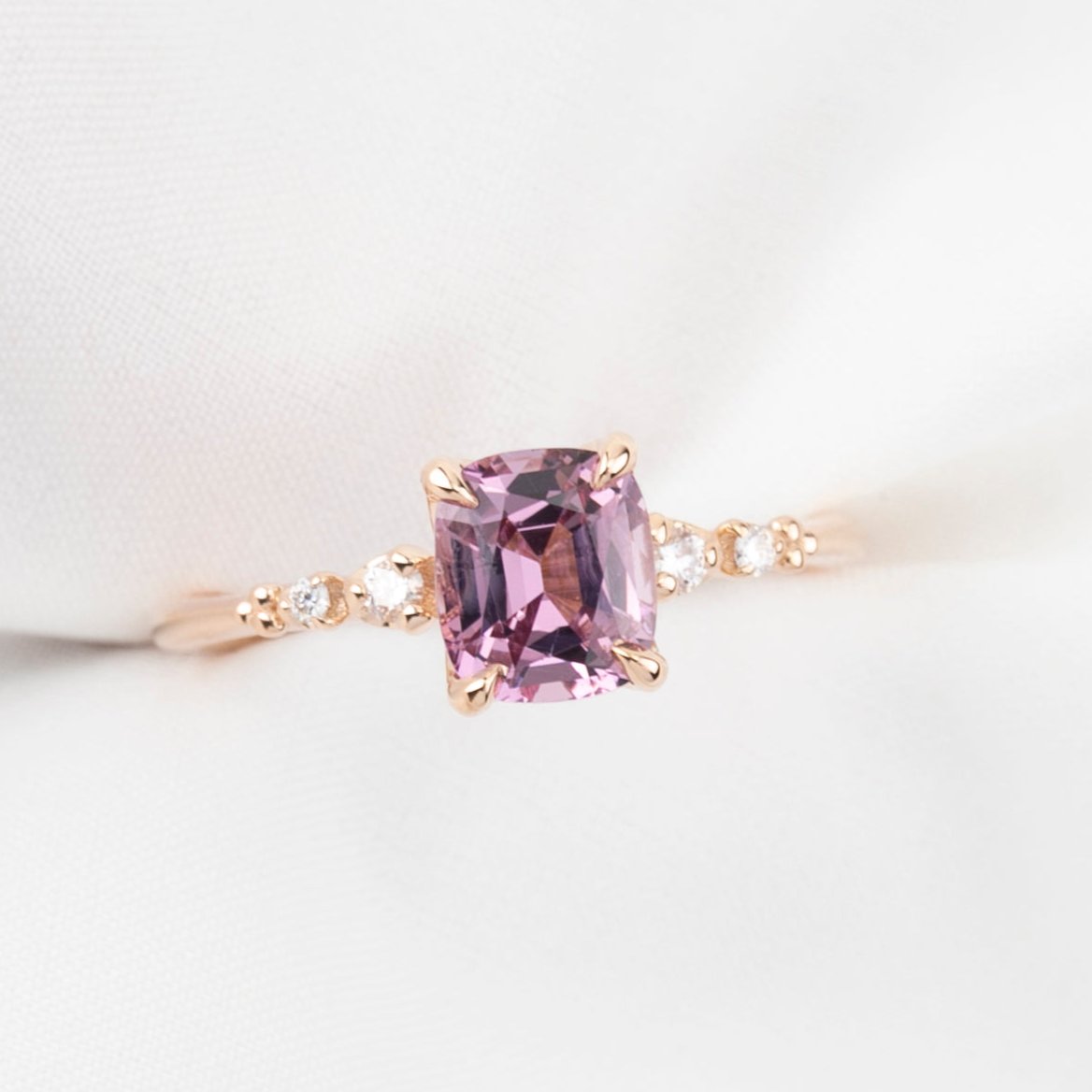 Estel Fleur Ring 1.29ct Light Pink Spinel, 14k Rose Gold (One of a kind)