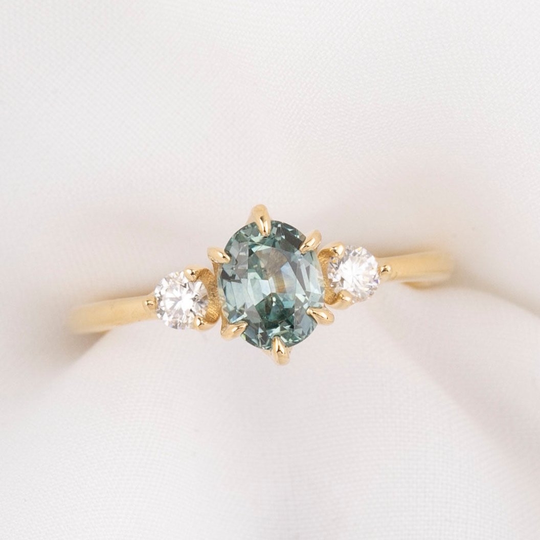 Ayana Ring, 1.10ct Montana Sapphire, oval shape gemstone