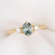 Ayana Ring, 1.10ct Montana Sapphire, oval shape gemstone