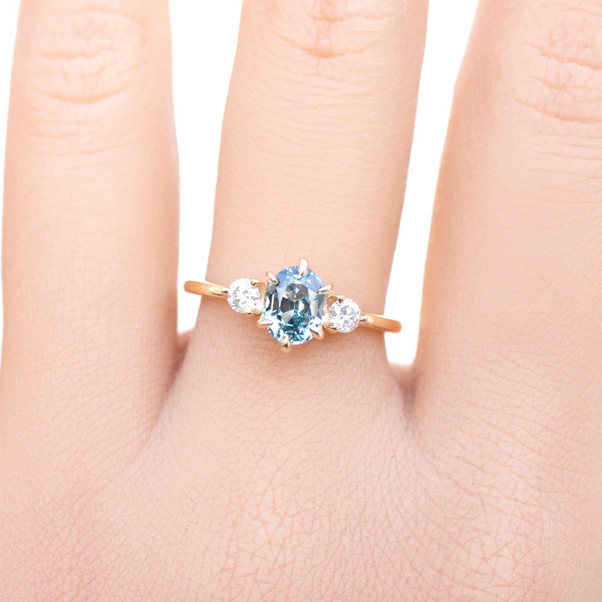 Ayana Ring, 1.10ct Montana Sapphire, oval shape gemstone