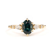 Estel Fleur Petal Ring, 1.46ct Montana Sapphire, oval shape gemstone